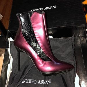 Brand new patent leather Giorgio Armani booties